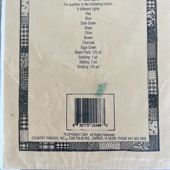 Country Threads Quilt Pattern Peace #486 Dove Vintage 2001 Size 27 in X 31 in - Picture 4 of 5